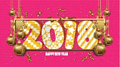 黄金,壁纸,2018,晚会,新年前夕,分离着色,粉色,概念,问候,庆祝