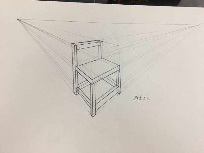 素描画2点 两点透视