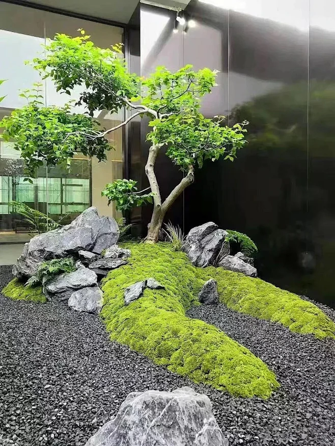 别墅下沉庭院禅意空间营造/绍兴庭院设计-花瓣网