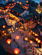 元宵节古风建筑小镇素材图