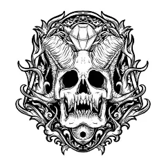纹身和T恤设计黑白手绘插画