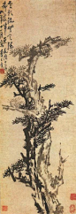  李方膺（1695-1755），中国清代画家。字虬仲，号晴江，别号秋池，抑园，白衣山人。为“扬州八怪”之一。通州（今江苏南通）人。出身官宦之家，曾任乐安县令、兰山县令、潜山县令、代理滁州知州等职，因遭诬告被罢官，去官后寓扬州借圆，自号借圆主人，以卖画为生。与李鱓、金农、郑燮等往来，工诗文书画，擅梅、兰、竹、菊、松、鱼等，注重师法传统和师法造化，能自成一格，其画笔法苍劲老厚，剪裁简洁，不拘形似，活泼生动。被列为扬州八怪之一。有《风竹图》、《游鱼图》、《墨梅图》等传世。著《梅花楼诗钞》。善画松、竹、兰、菊、梅