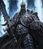 The Lich King, Glenn Rane : Painted in 2010 for the World of Warcraft Trading Card Game. Eventually made its way into Hearthstone in 2017. Oil on Masonite.