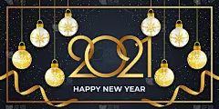 新年快乐2021矢量背景插图。新年快乐2021年简单的极简文本模板。设计庆祝海报，横幅，贺卡，背景