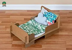 瓦楞纸手工制作步骤diy 芭比娃娃纸壳婴儿床