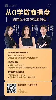 商务微商培训多人讲师展示