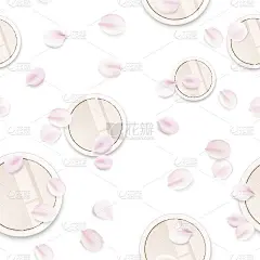 彩妆粉妆矢量无缝插画