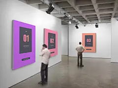 时尚精美油画展会海报样机