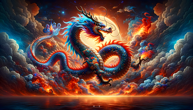 四大神兽 青龙 白虎 朱雀 玄武 神兽 山海经 国潮 中国风 china
