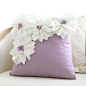 小清新浪漫花朵紫色抱枕