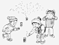三个放鞭炮小孩子_新图网 https://ixintu.com 简笔画 放鞭炮 小孩子 新年