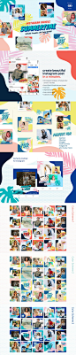 夏天社交广告模板 Instagram Bundle - Summertime