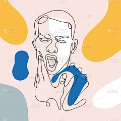 男性前线抽象的彩色的