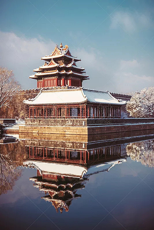 北京,冬天,故宫,了望塔,2015年,角...