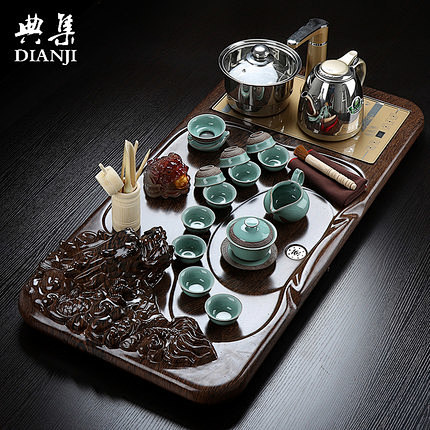 典集四合一电磁炉佛茶盘整套功夫茶具套装 ...