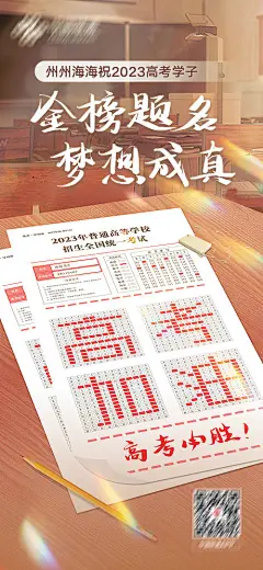 海报 高考 中考 考试  简洁 答题卡 笔 教室 高考加油 高考必胜 