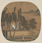 宋 佚名 柳院消暑图页 29x29