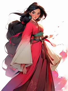 MJ生图 花木兰 附咒语