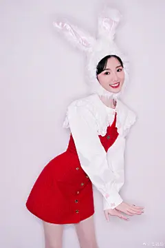 毛晓彤化身小兔子来拜年 头戴兔耳元气可爱_网易娱乐