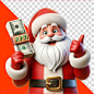 A santa claus figure with a dollar bill on it | Premium AI-generated PSD