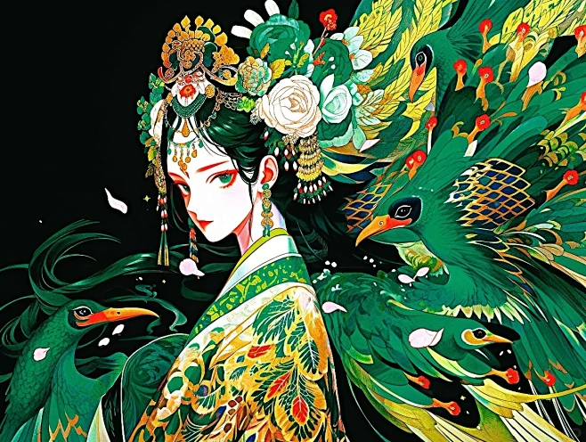 【山海经异兽录⑥-孔雀明王】国风&国潮插...