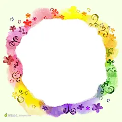 梦幻色彩花环背景边框图片素材下载，现在加入素材公社即可参与传素材送现金活动