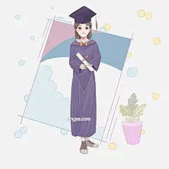 毕业季女生学士服人物图片大小3000x3000px 图片尺寸1.38 MB 来自PNG搜索网 pngss.com 免费免扣png素材下载！毕业#毕业季#插画#大学生#怀念#记忆#结业#流年#青春#手绘#文凭#校园#学历#