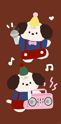 美式复古美拉徳ins风卡通壁纸插画合集