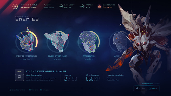 Halo 5 UI Concepts, ...