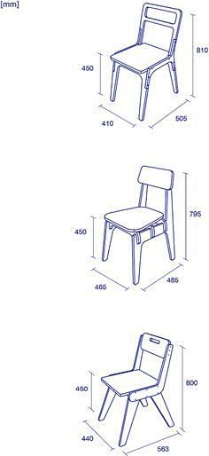 椅子的尺寸图。设计参考。