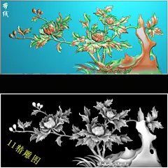 HM-095牡丹花草带线 (1)