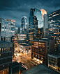 Free Stunning night view of downtown Minneapolis with illuminated skyscrapers. Stock Photo
