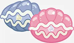浪漫可爱的珍珠蚌_新图网 https://ixintu.com 矢量png 珍珠蚌 可爱的珍珠蚌 粉色珍珠蚌 蓝色珍珠蚌 美丽珍珠