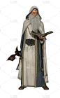 3d illustration white wizard with magic book and s