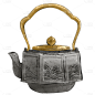 工笔画风-摆件元素-茶壶