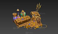 蛮蜗网采集到19-宝藏模型合集----/宝箱金箱银箱钱金子银子金币银币