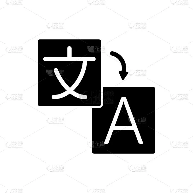 翻译图标设计矢量模板插图素材-花瓣网