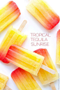 Tropical Tequila Sunrise Popsicles