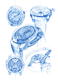HYT_WATCHES_H2_SKETCHES : Illustration Sketches for HYT H2.