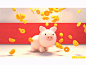 Year Of The Pig Animation spring festival traditional chinese culture ancient falling coin ingot animal chinese new year asia taiwan china cny character holiday gif cartoon cute design 3d