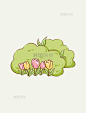 卡通手绘草丛花丛