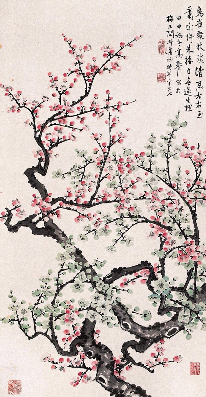 万树寒无色南枝独有花香闻流水处影落野人家明通润早梅图高野侯