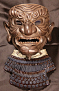 Japanese samurai armour mask So-men.Matsuda Myochin (1784).