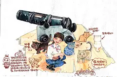 【我们始终牵手旅行】第二站：希腊-金鱼酱-JINYU_3299_水彩,手绘旅行,手帐,清新_涂鸦王国插画
