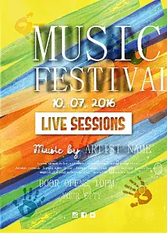 水彩泼墨艺术海报设计