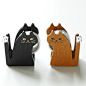 【49包邮】可爱米兰达猫猫木质桌面胶带座 带透明夹带 zakka