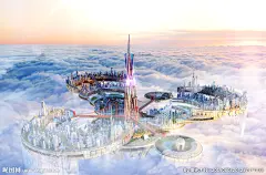地产 手绘 实景拼接 天空之城