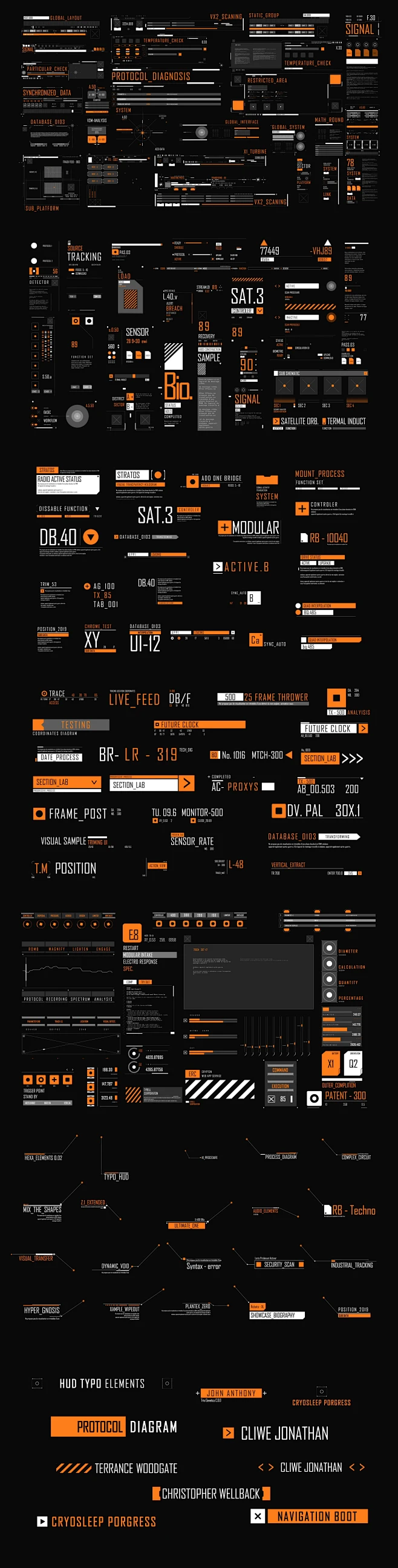 HUD Typography 5大数据可视化后台界面UI科技科幻未来线-花瓣网
