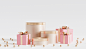 golden-podiums-pedestals-products-advertising-with-gift-boxes-3d-render