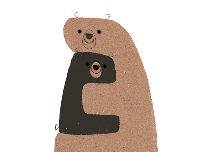 熊拥抱熊角色设计插画家图画书儿童读物熊拥...